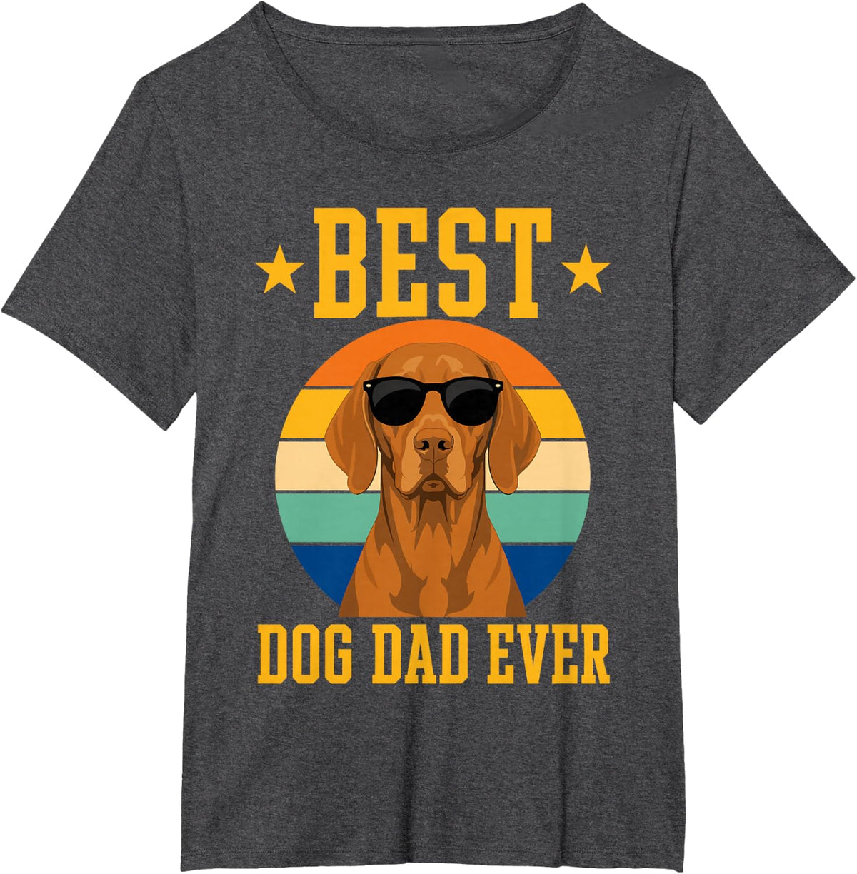 Vizsla Dad Art for Men Boy Hungarian Dog Puppy Vizsla Dad T-Shirt - Dark Heather Grey