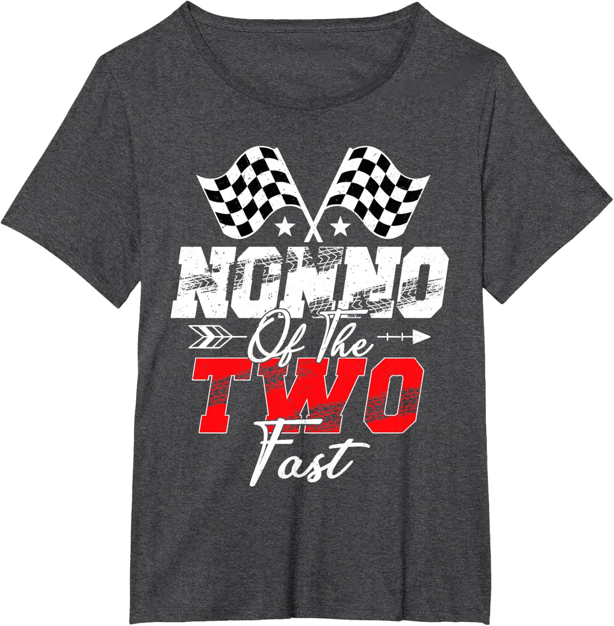 Nonno of The Two Fast Second Birthday Racing Car Family T-Shirt - Dark Heather Grey