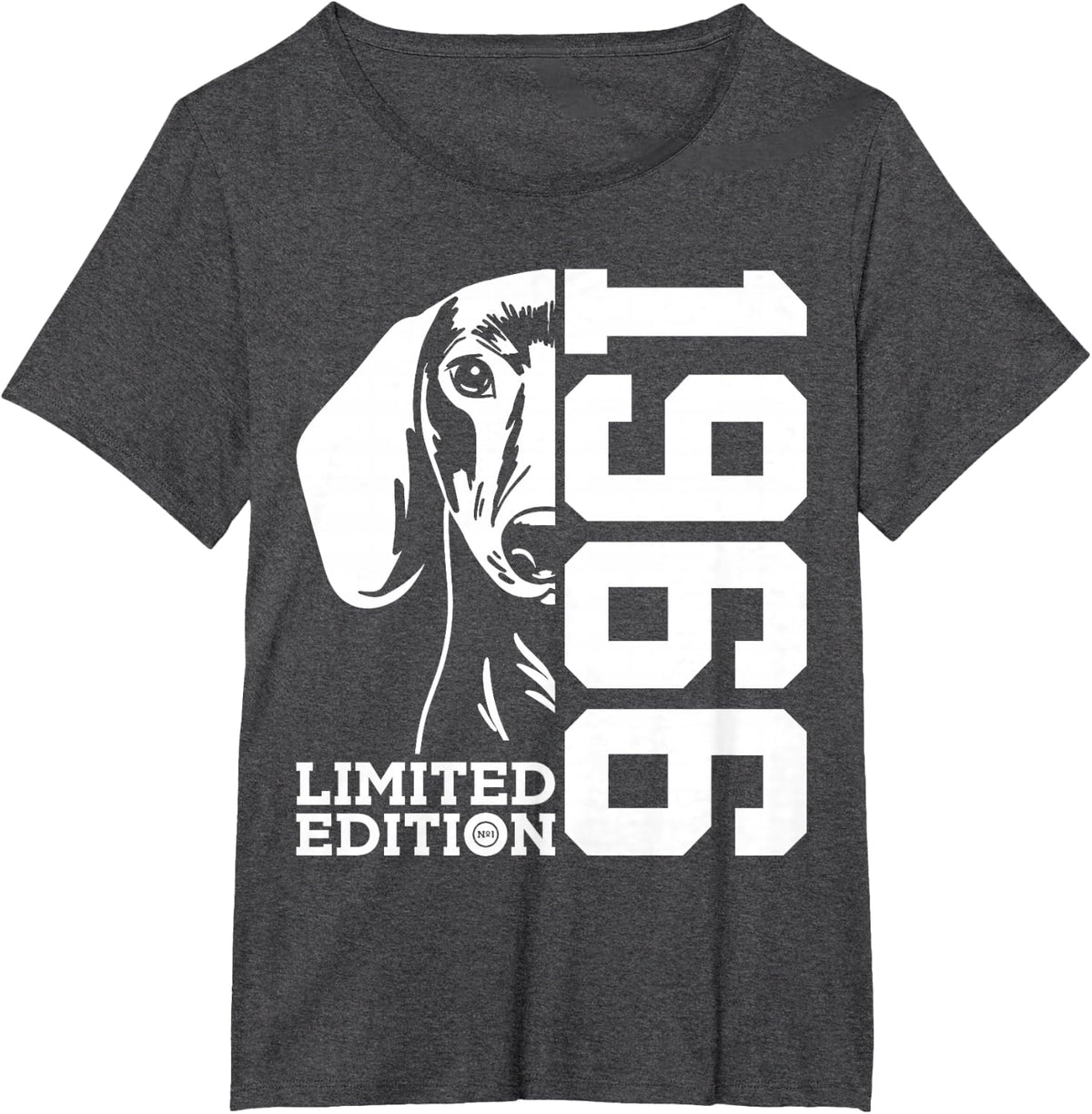 60th Birthday Dachshund Tee Limited Edition 1966 T-Shirt for Dog Lovers - Dark Heather Grey