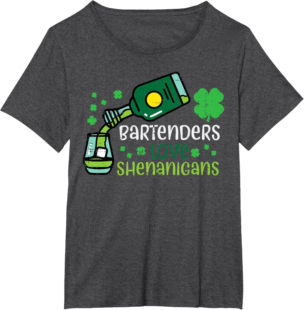 St Patricks Day Bartenders Love Shenanigans Saint Paddys Men T-Shirt - Dark Heather Grey