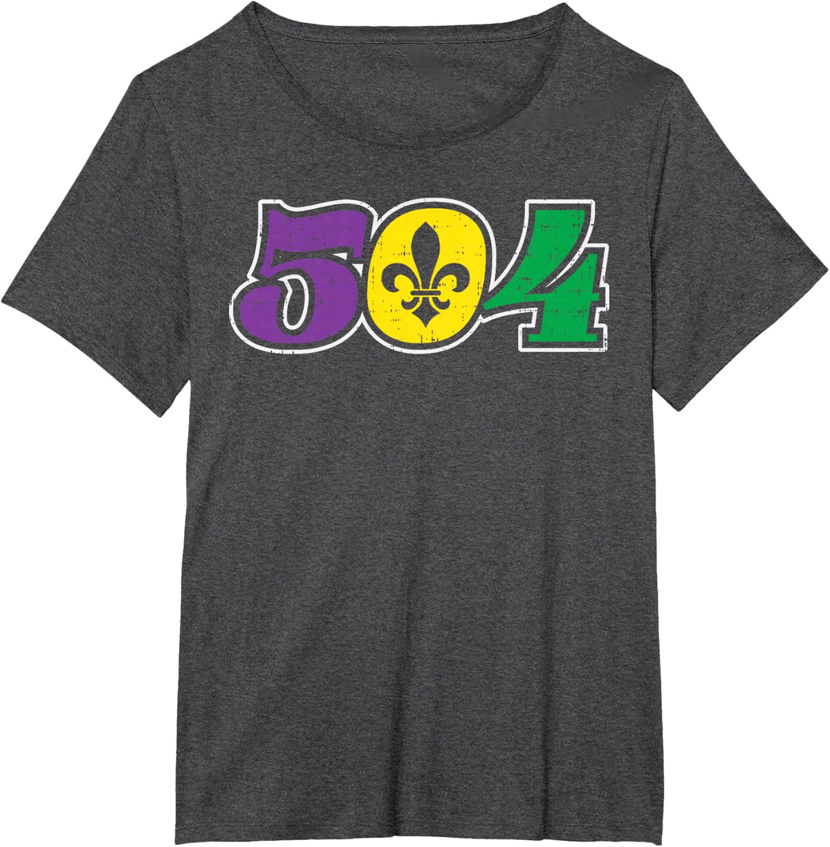 504 Jester New Orleans Louisiana Funny Mardi Gras Carnival T-Shirt - Dark Heather Grey