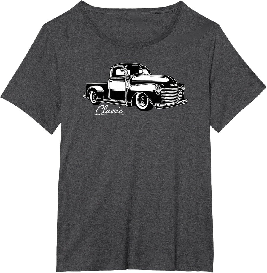 1950s Classic Truck Design T-Shirt - Dark Heather Grey