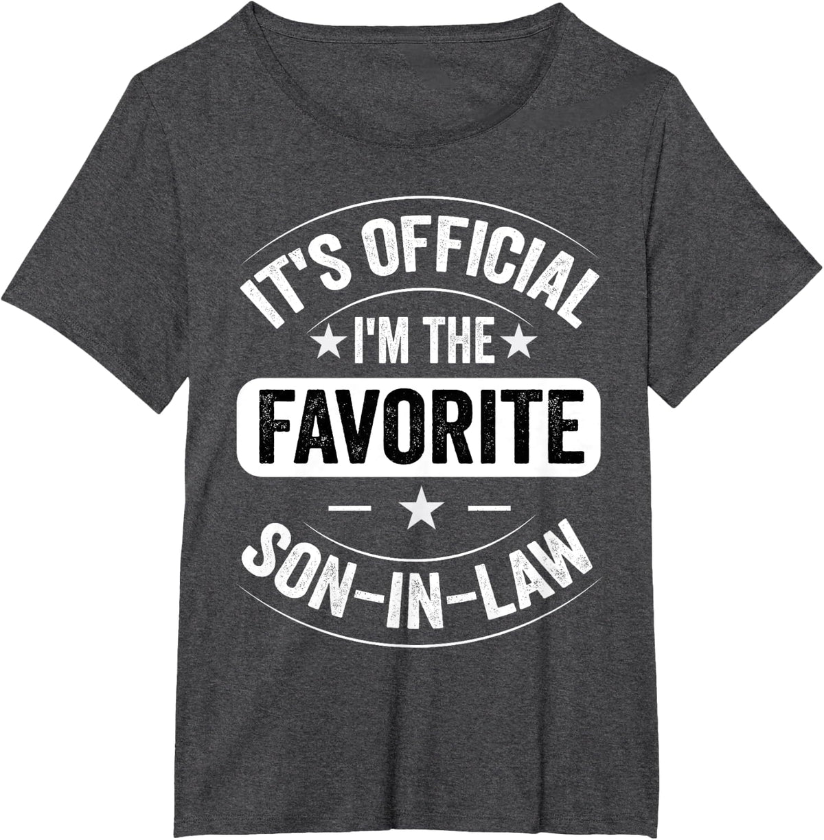 It's Official I'm The Favorite Son-In-Law Retro Vintage T-Shirt - Dark Heather Grey