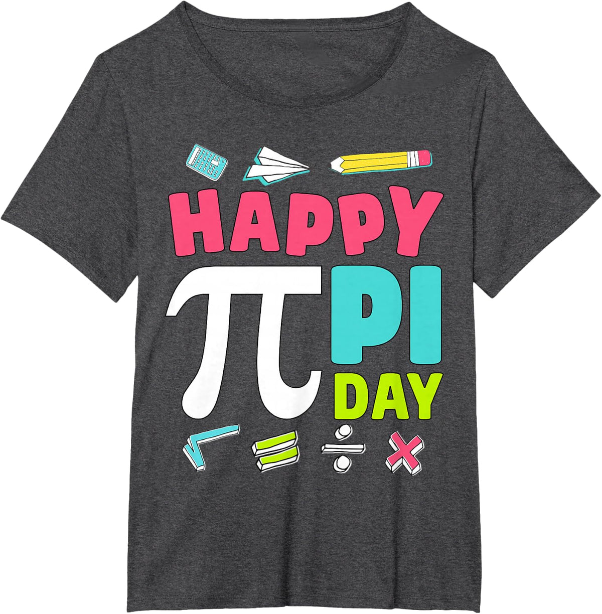 Happy Pi Day Kids Math Teachers Student Professor Pi Day T-Shirt - Dark Heather Grey