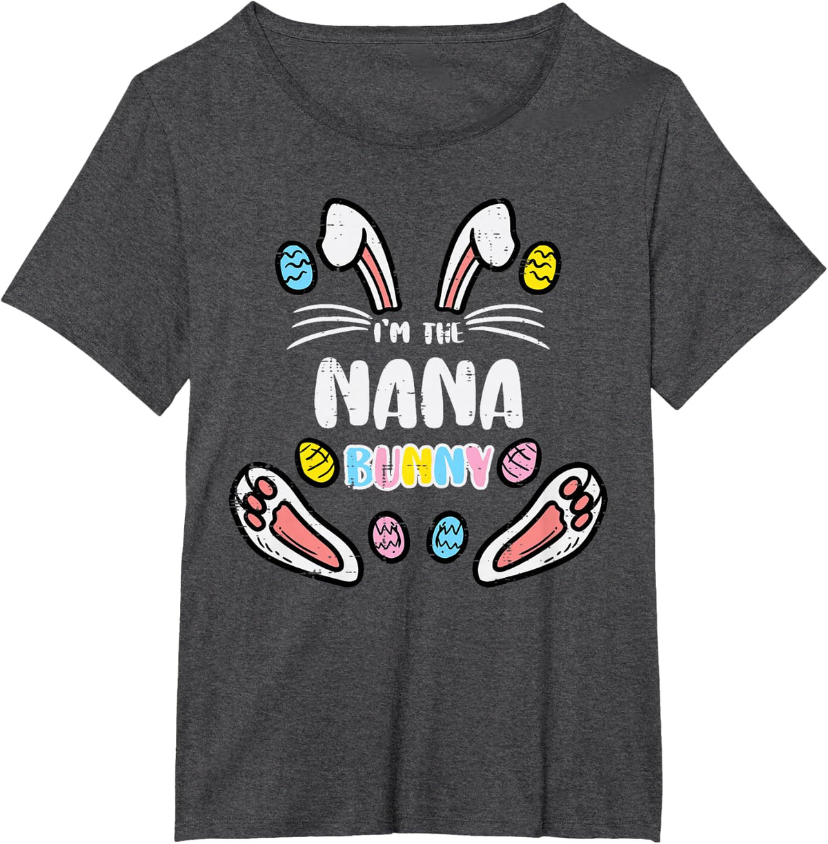 Nana Bunny Easter Matching Family Rabbit Grandma Mimi Women T-Shirt - Dark Heather Grey