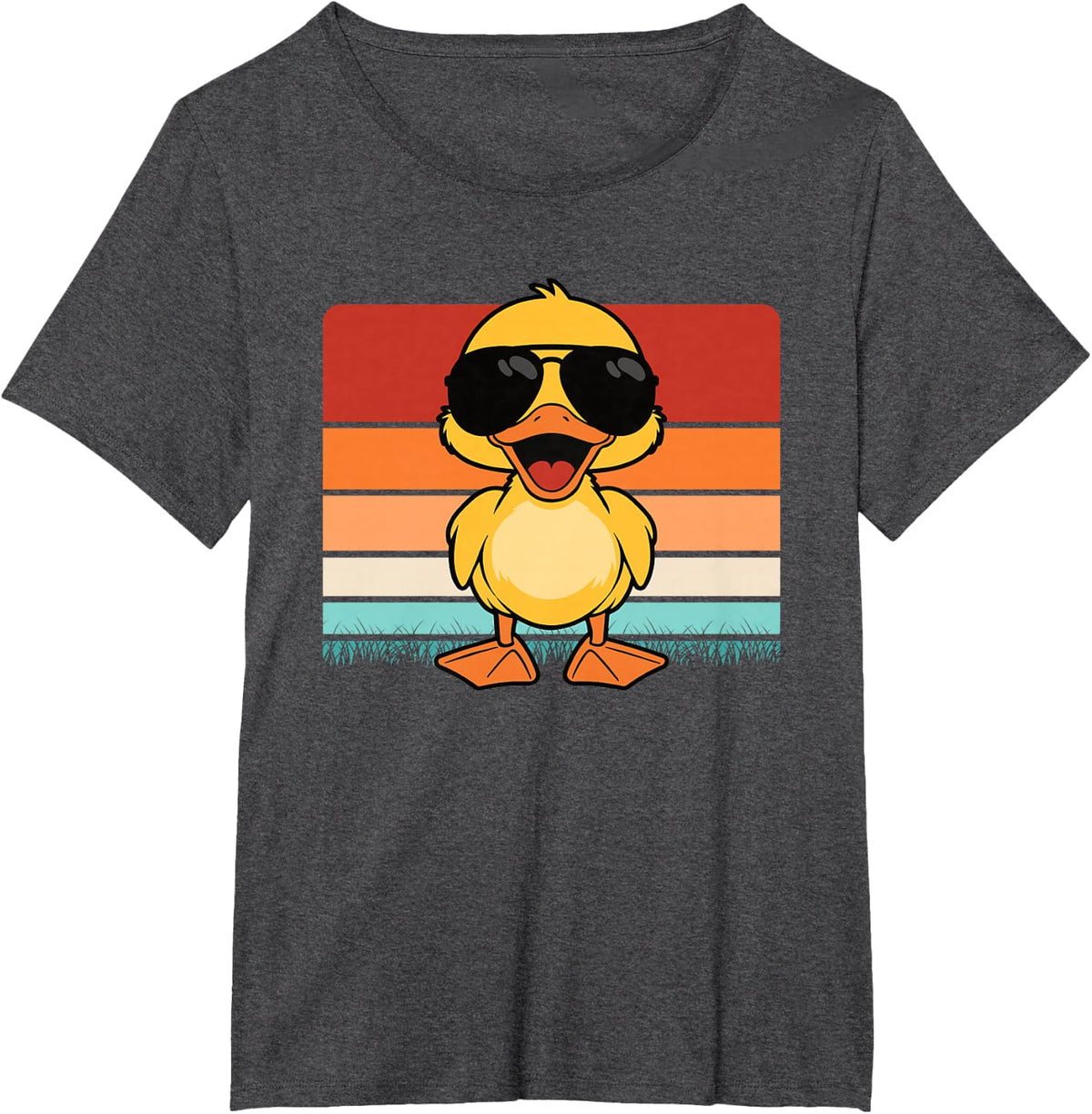 Funny Retro Duck Lover Men Boys Kids T-Shirt - Dark Heather Grey