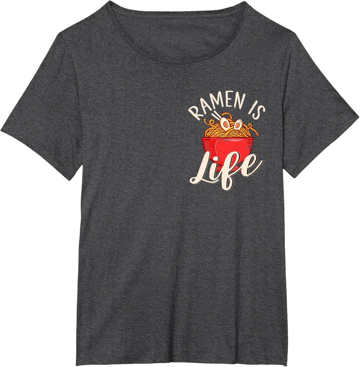 Ramen Is Life Japanese Ramen Noodles Vintage T-Shirt - Dark Heather Grey