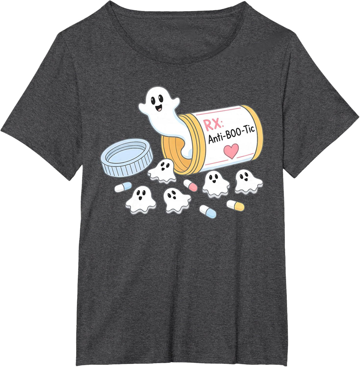 Halloween Nurse Anti-Boo-tic Ghost Pills Pharmacist Tech T-Shirt - Dark Heather Grey