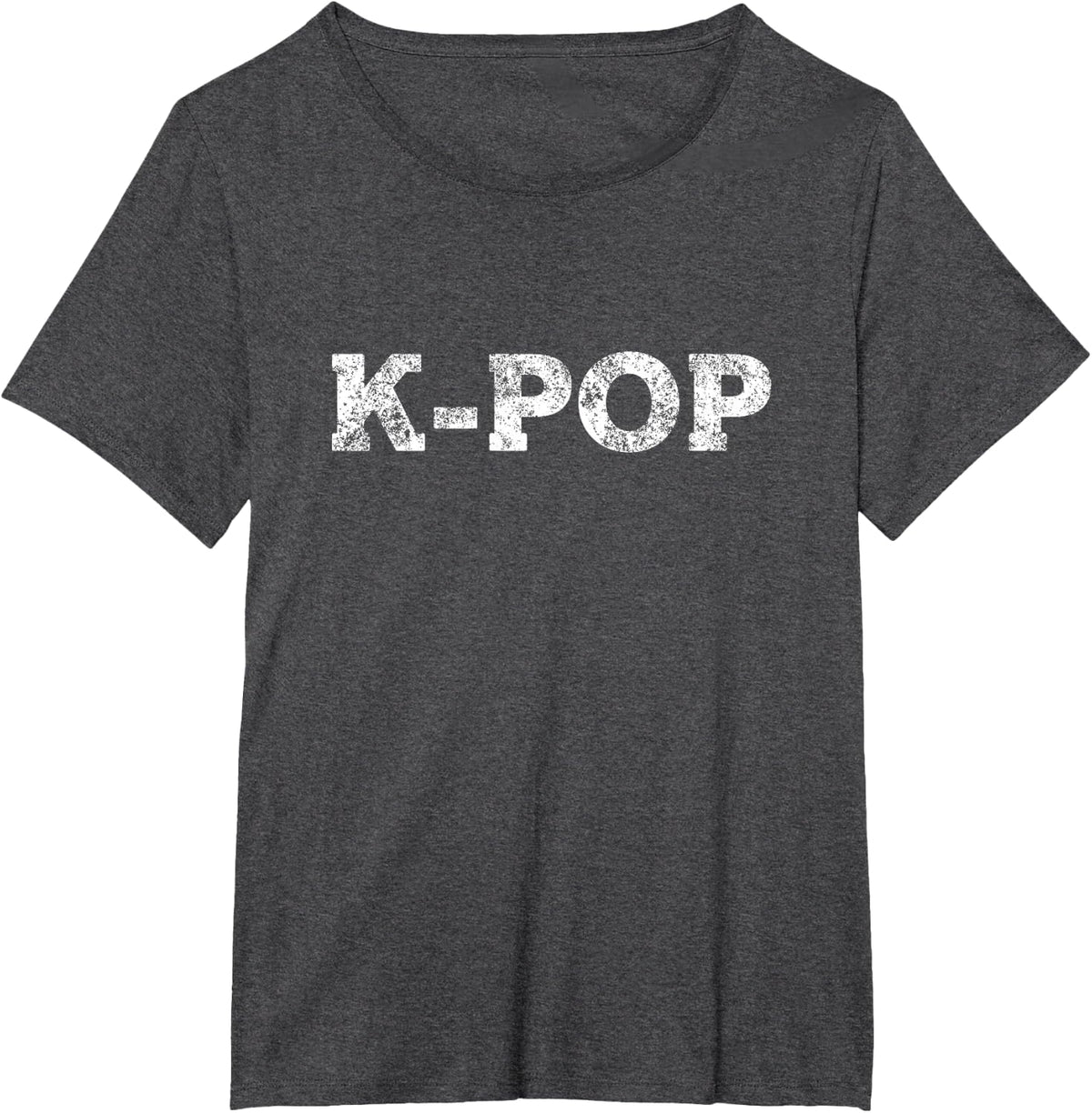 Korean K-POP I Love You Saranghae Cool Distressed Fan T-Shirt - Dark Heather Grey