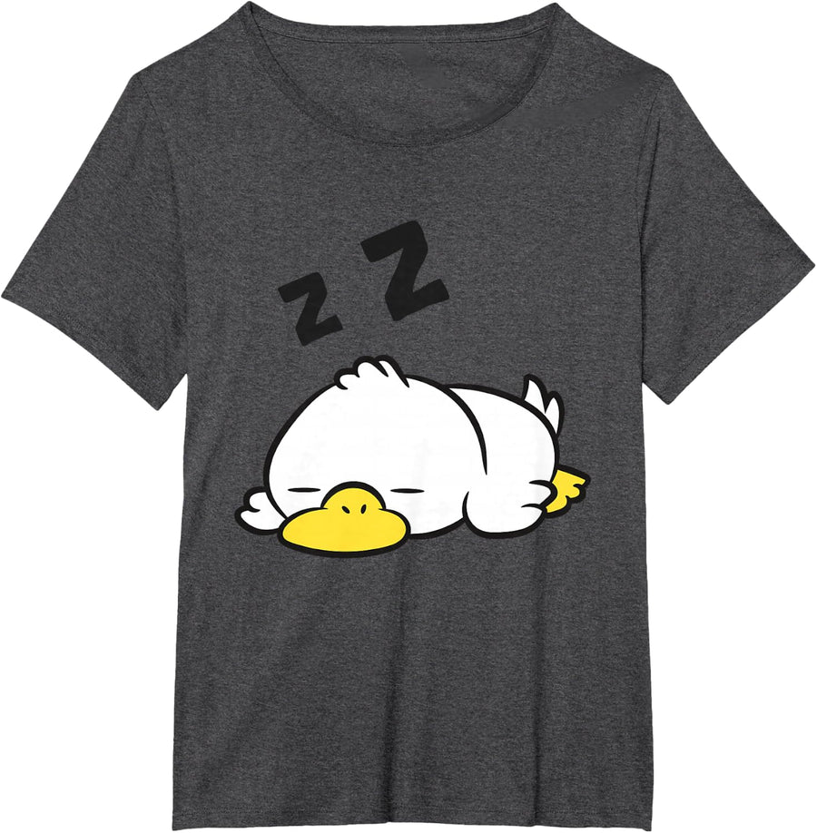 Duck Sleeping Tired Duck Napping Duck T-Shirt - Dark Heather Grey