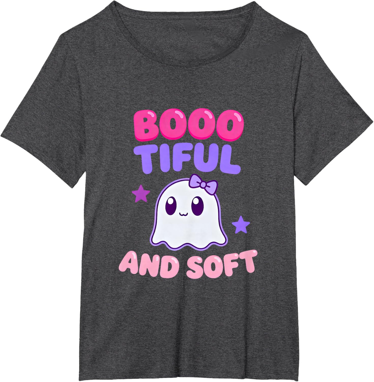 Boo-Tiful and Soft Funny Halloween Kawaii Pastel Ghost Fall T-Shirt - Dark Heather Grey