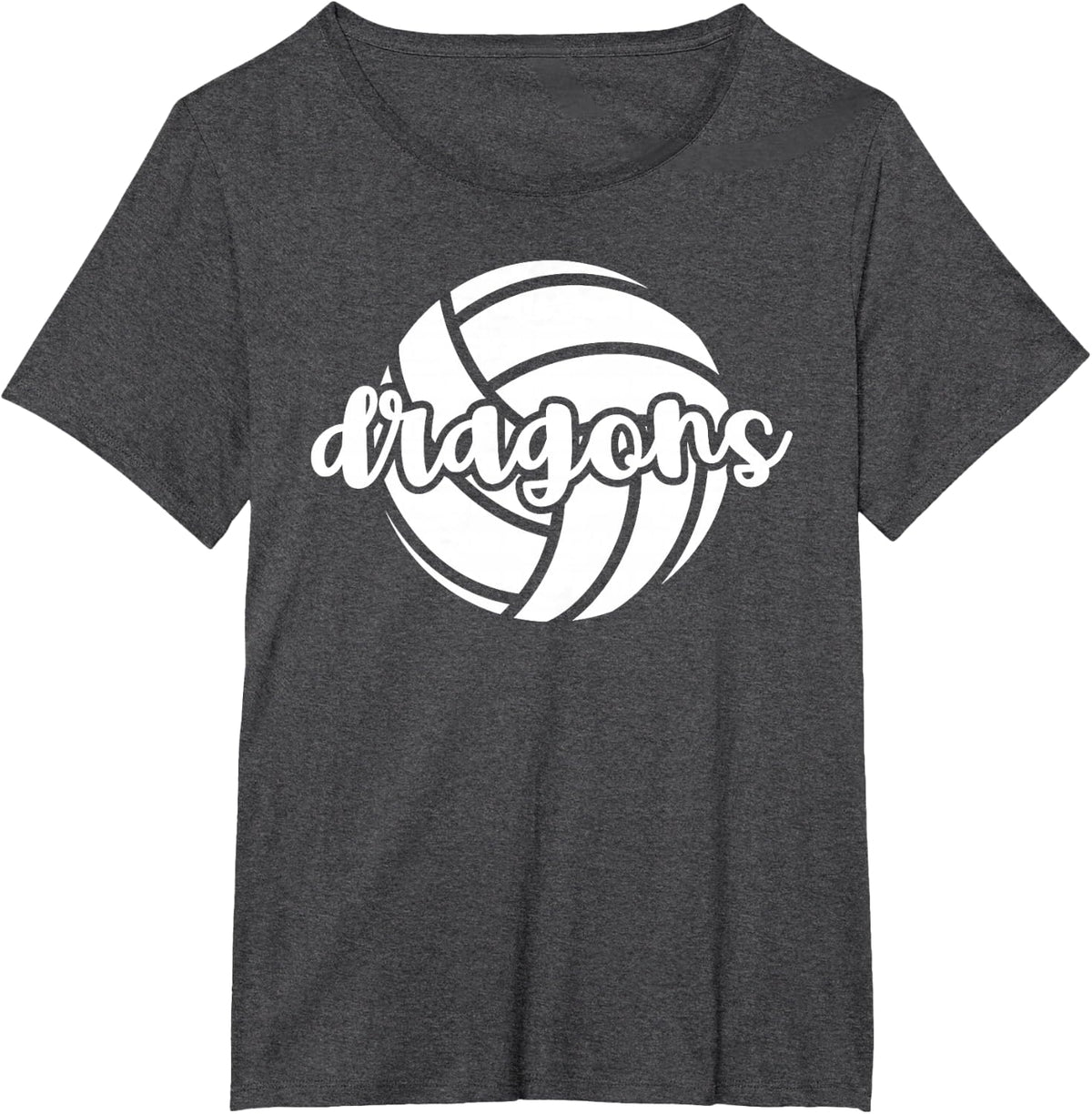 Dragons Volleyball Team Mascot School Spirit Game Night T-Shirt - Dark Heather Grey