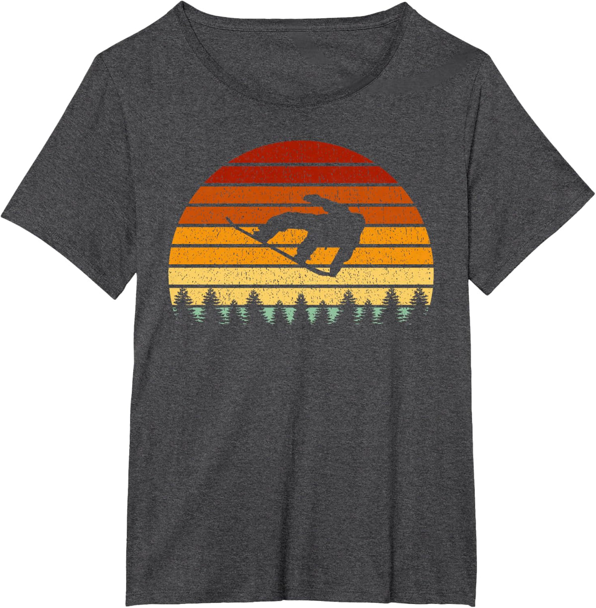 Vintage Sun Snowboard Gift for Snowboarders T-Shirt - Dark Heather Grey