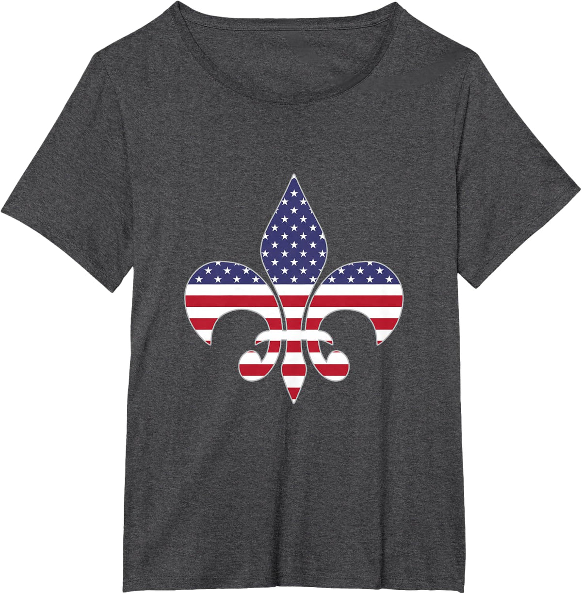A fleur-de-lis symbol stylized American flag T-Shirt T-Shirt - Dark Heather Grey