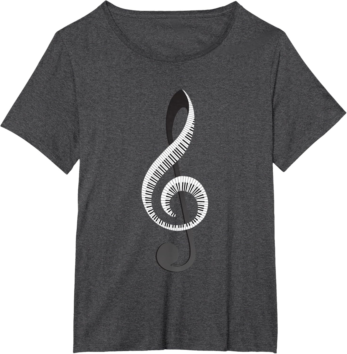 Funny Piano Gift For Men Women Cool Treble Clef Musical Note T-Shirt - Dark Heather Grey