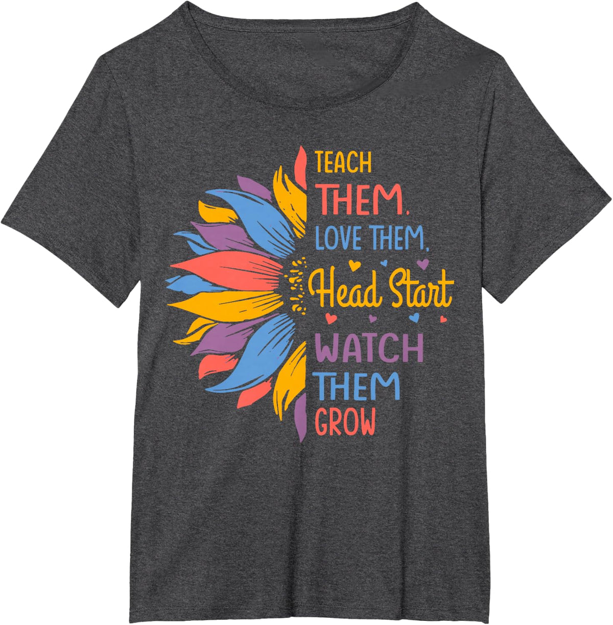Head start Colorful Sunflower T-Shirt - Dark Heather Grey