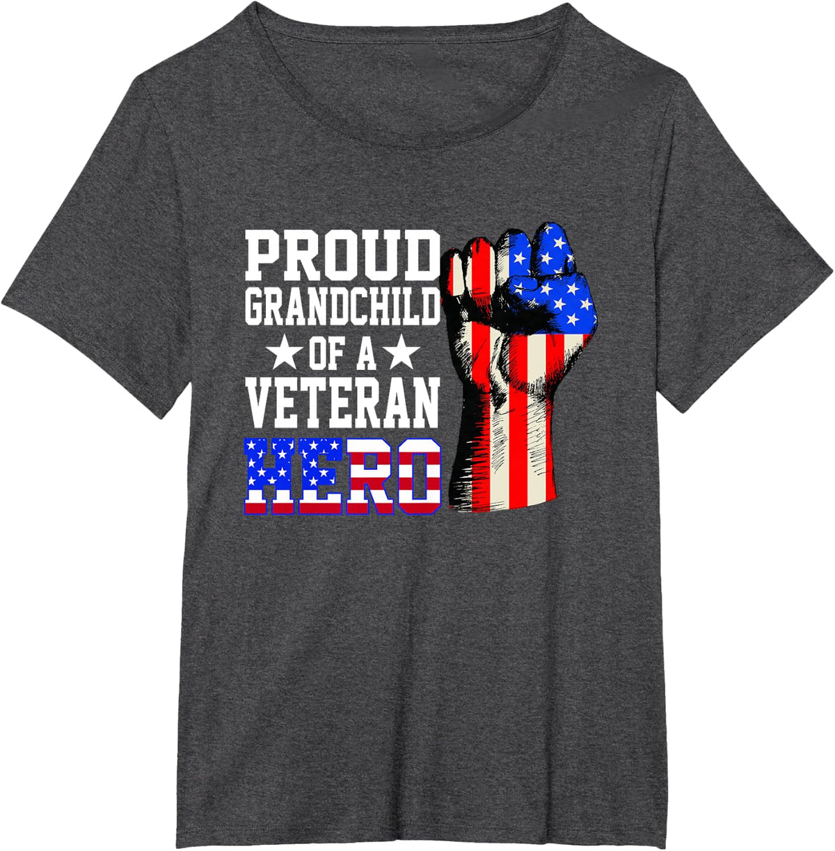 American Hero Patriotic Day Veterans Day for Kids T-Shirt - Dark Heather Grey