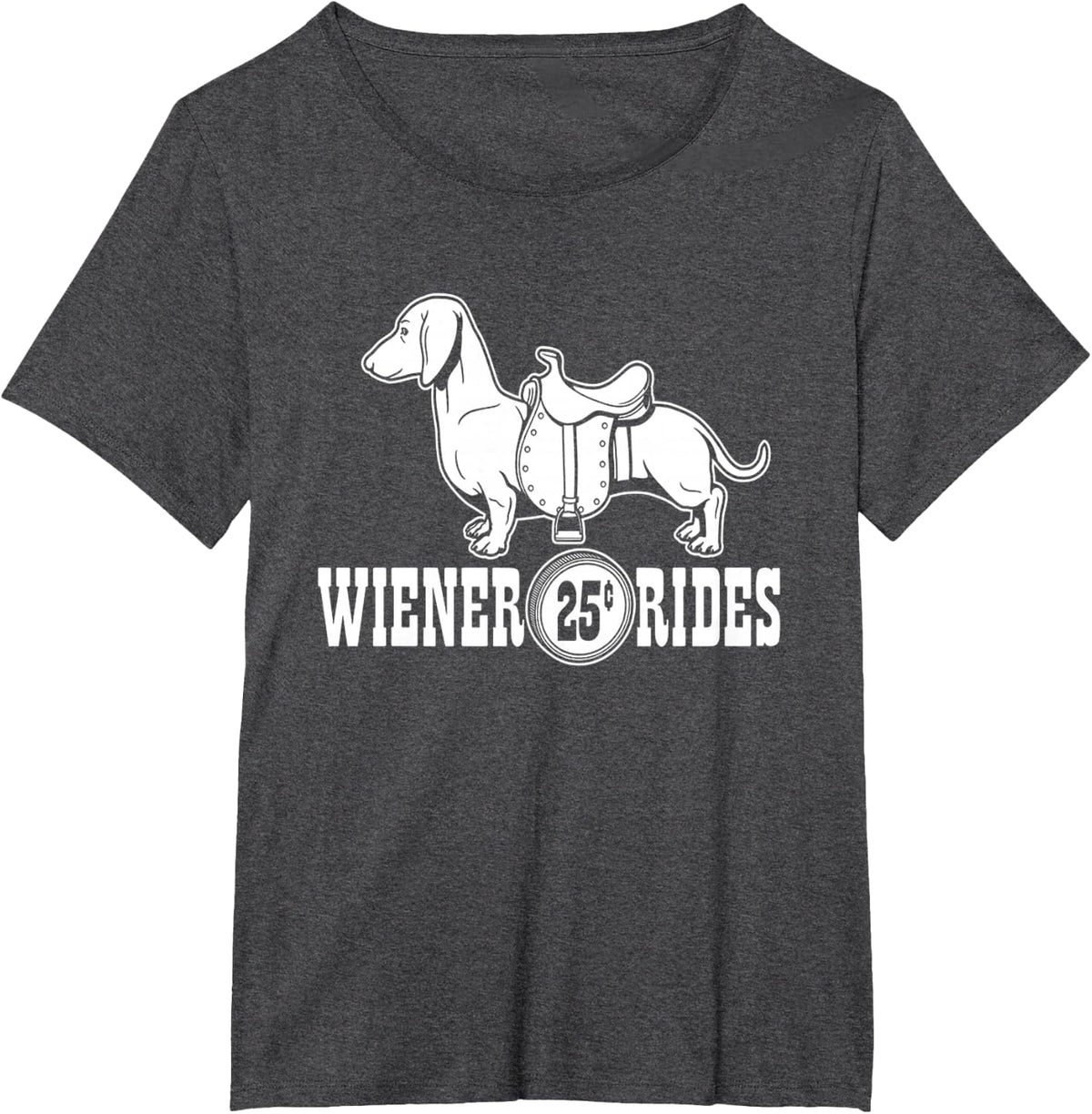 Weiner Rides | Funny Dachshund T- Shirt T-Shirt - Dark Heather Grey