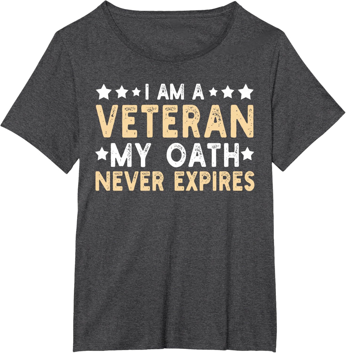 Veterans Day I am A Veteran My Oath Never Expires USA Flag T-Shirt - Dark Heather Grey