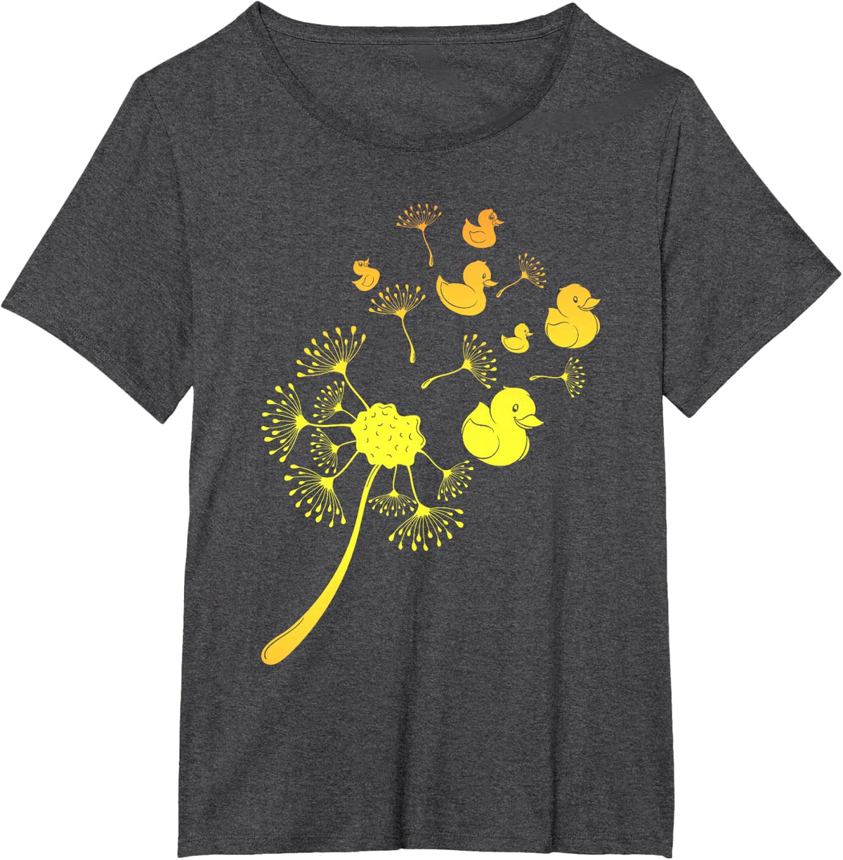 Bath Toy Rubber Duck Dandelion Squeaky Duck Tee T-Shirt - Dark Heather Grey