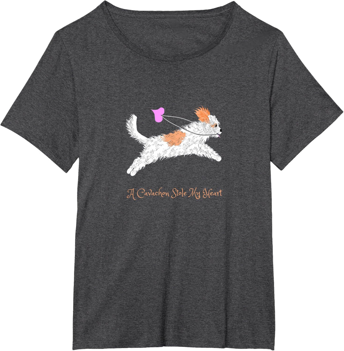 Cavachon Dog Owner Themed Gift Tees for Mum Dad Child T-Shirts - Dark Heather Grey