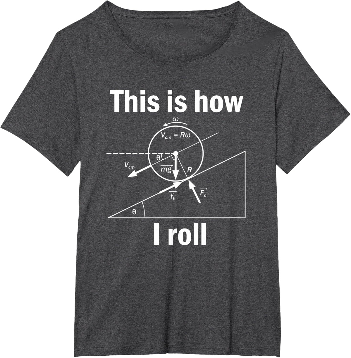 Funny Physics T Shirt-This Is How I Roll for Women Men T-Shirt - Dark Heather Grey