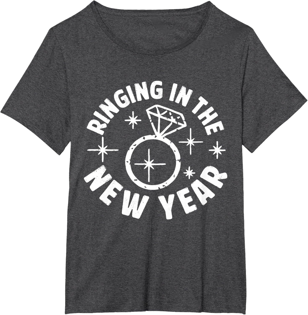 Ringing In The New Year Newlywed, Party New Years Eve T-Shirt - Dark Heather Grey