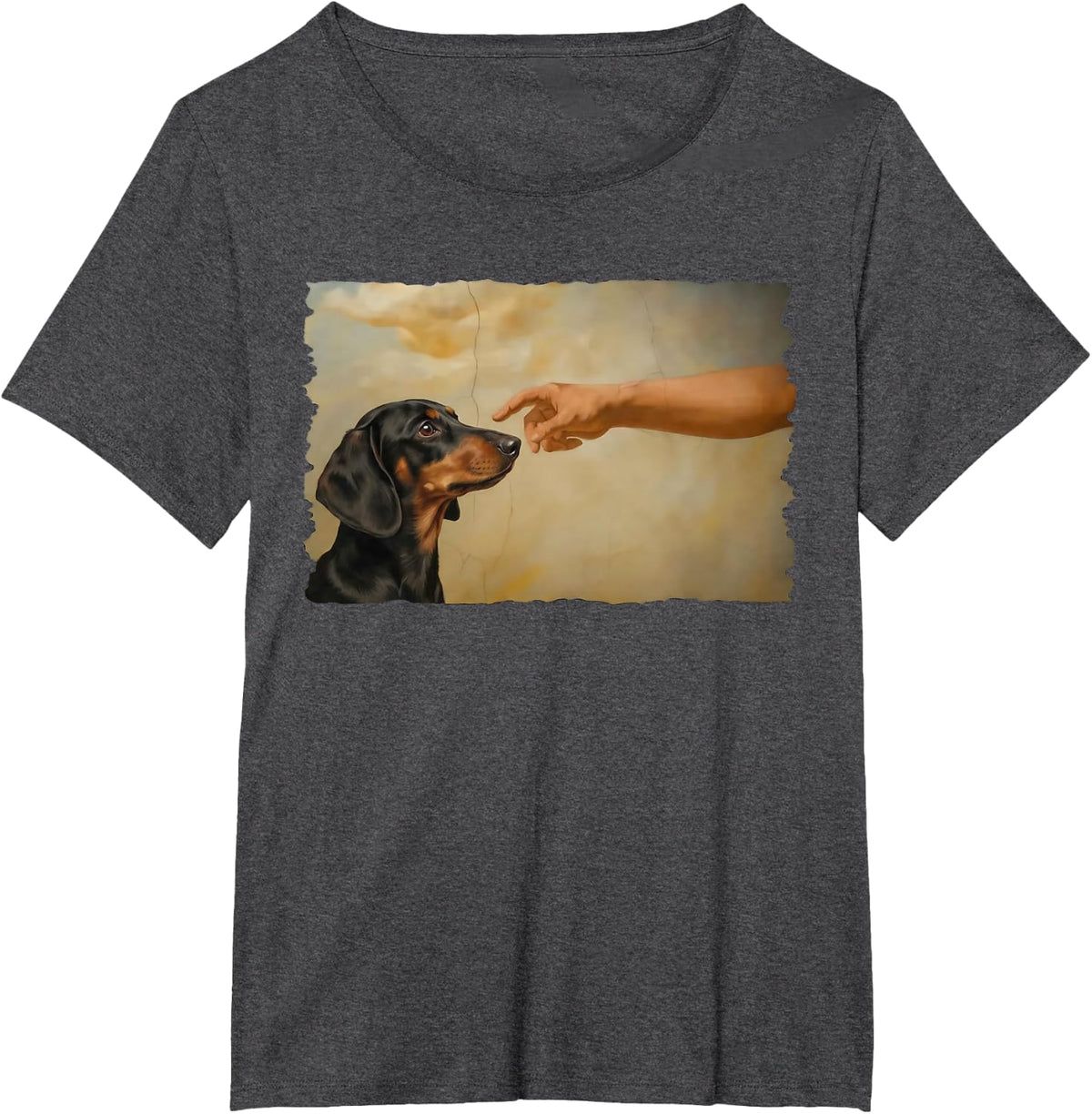 God Creates Dachshund Wiener Dog T-Shirt - Dark Heather Grey