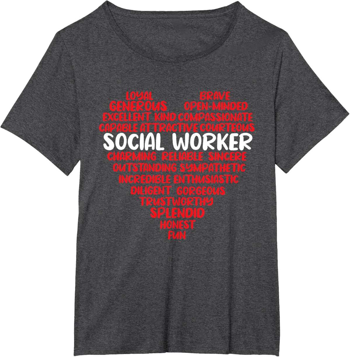 Social Worker Heart Medical Social Work T-Shirt - Dark Heather Grey
