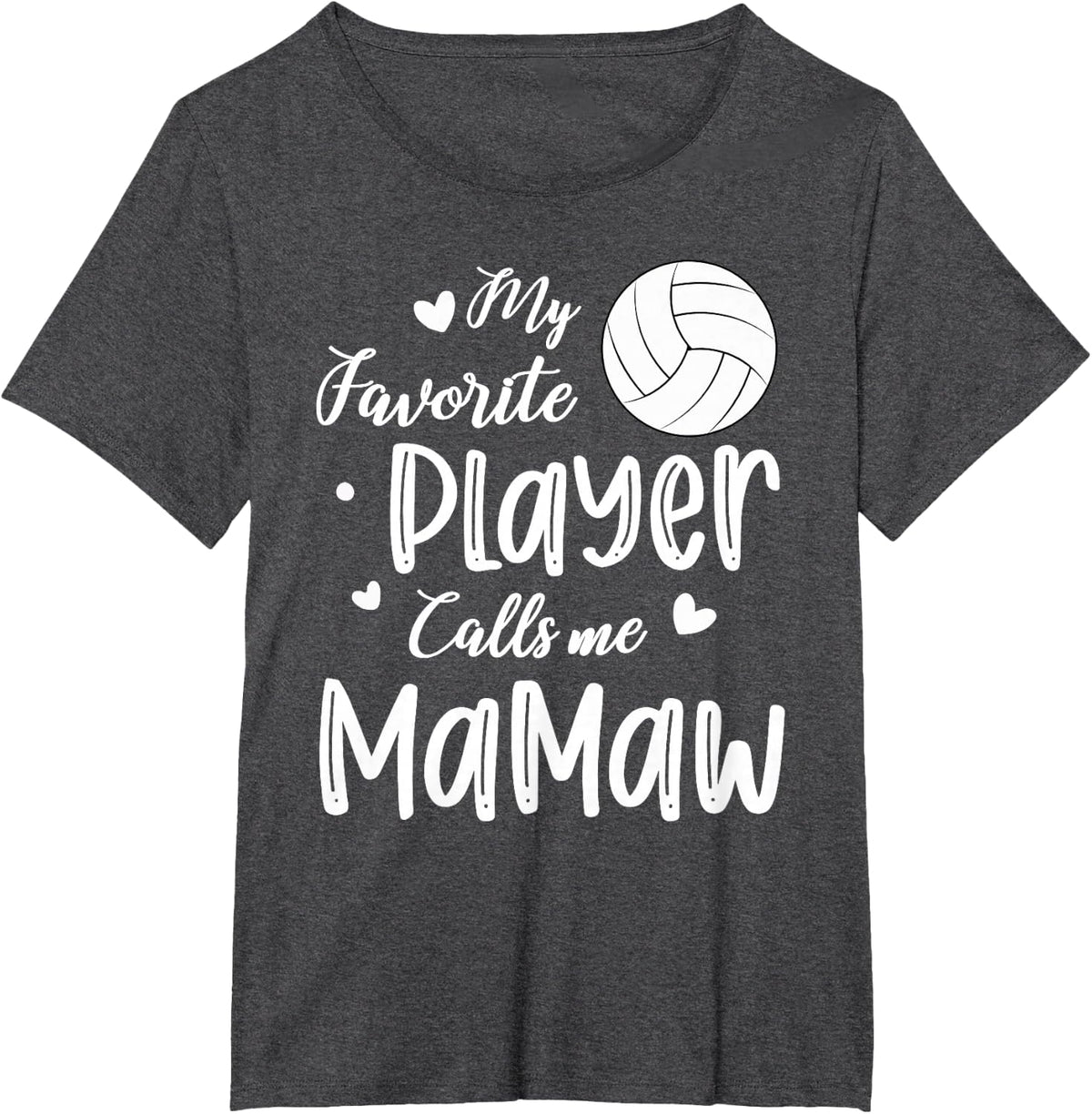 My Favorite Player Calls Me Mamaw Volleyball Player T-Shirt - Dark Heather Grey