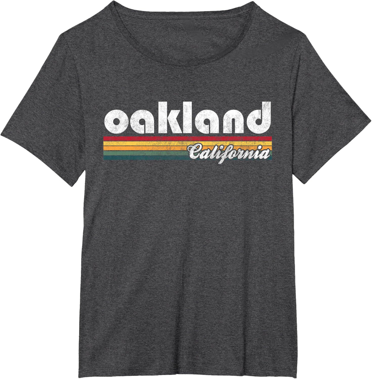 Oakland California Vintage 70's 80's Retro Style Men Women T-Shirt - Dark Heather Grey