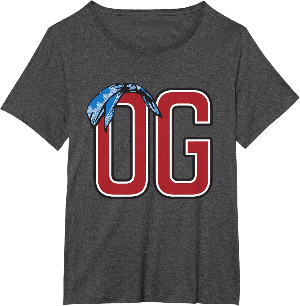 The OG "Original Gangster" "Bandanas Up!" Old School T-Shirt T-Shirt - Dark Heather Grey