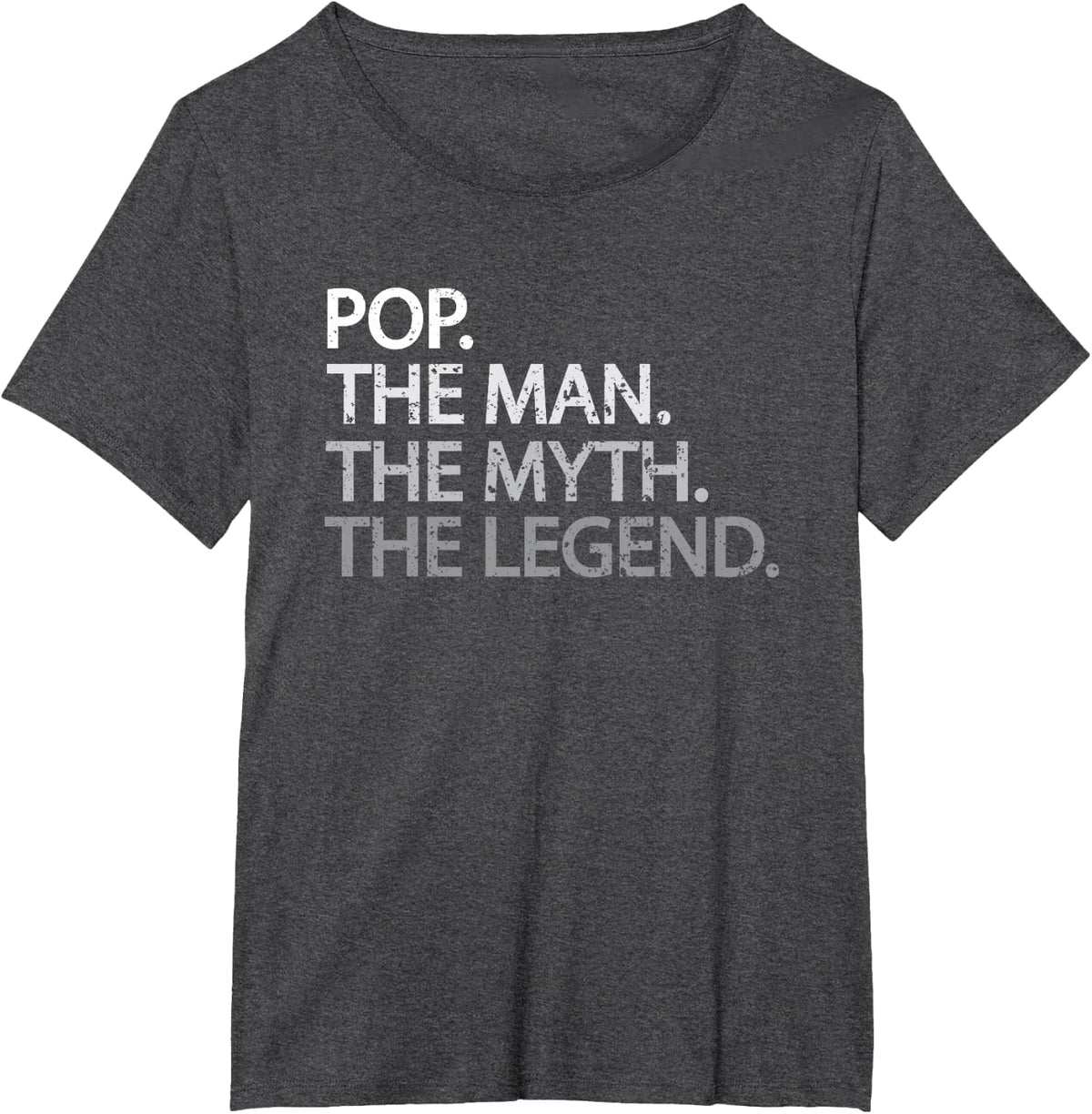 Cool Father, Dad & Grandpa Shirt - Pop The Man The Myth Tees T-Shirt - Dark Heather Grey