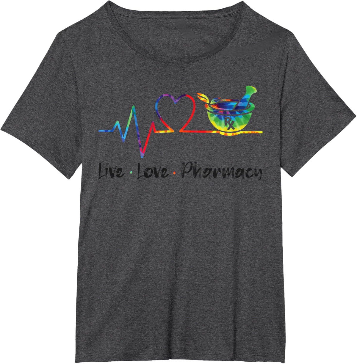 Pharmacy Tech Technician Pharmacist Student Tie Dye Live T-Shirt - Dark Heather Grey