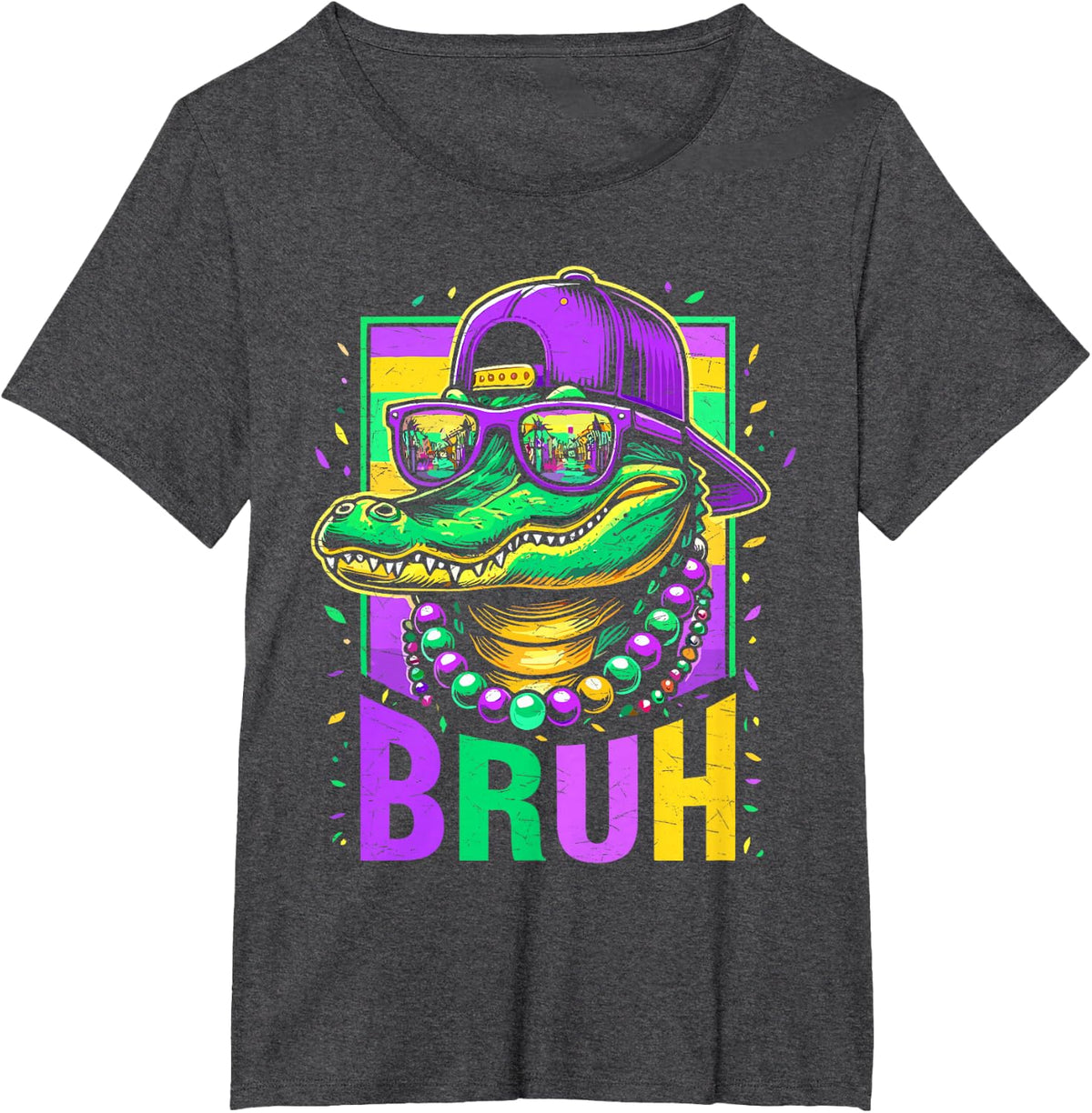 Bruh Mardi Gras Costume Teen Boys Men Mardi Gras Kids T-Shirt - Dark Heather Grey