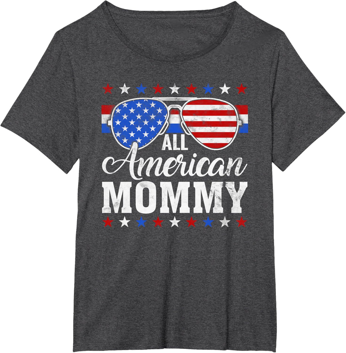 American Mommy Matching Family 4th of July USA Patriotic T-Shirt - Dark Heather Grey