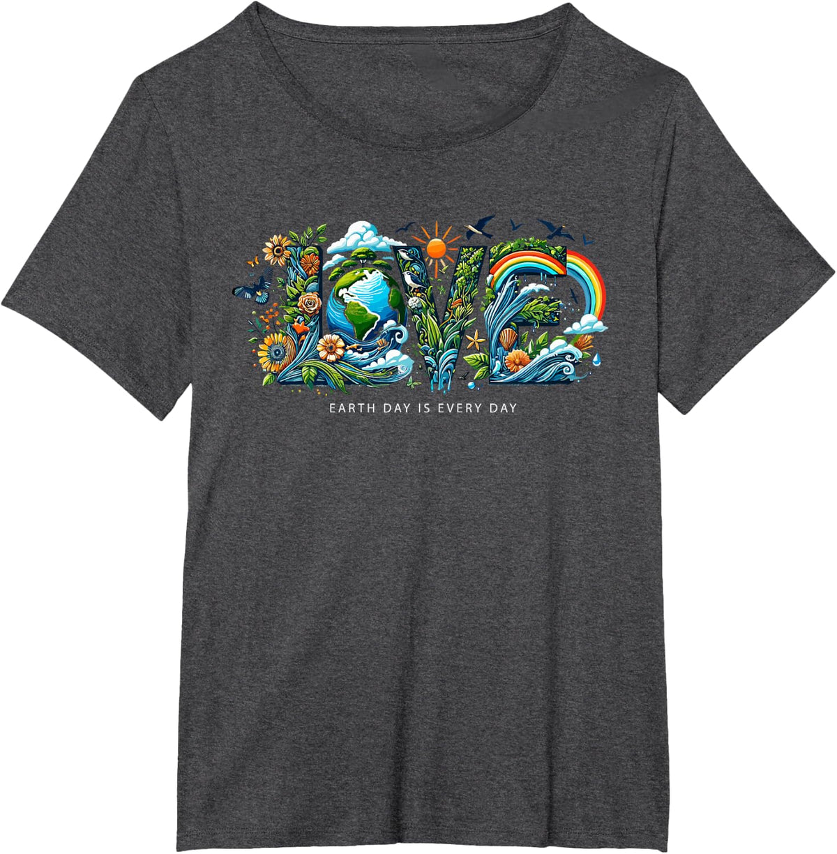 Love Your Mother Teacher Nature Save Every Day Earth Day T-Shirt - Dark Heather Grey