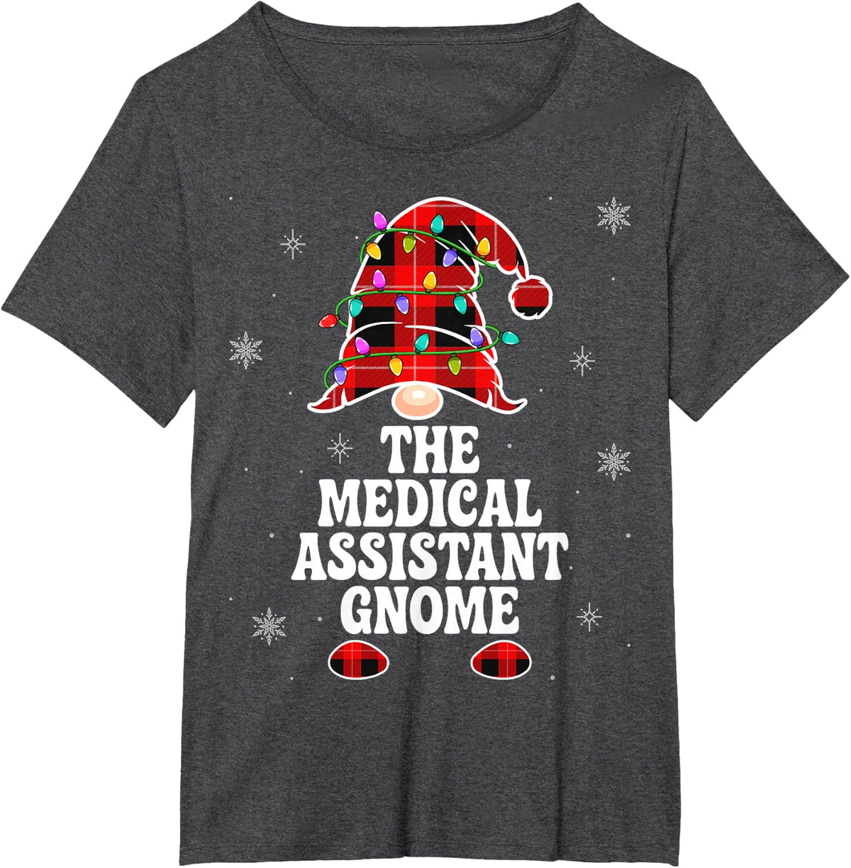 The Medical Assistant Gnome - Christmas CMA Nursing Gifts T-Shirt - Dark Heather Grey
