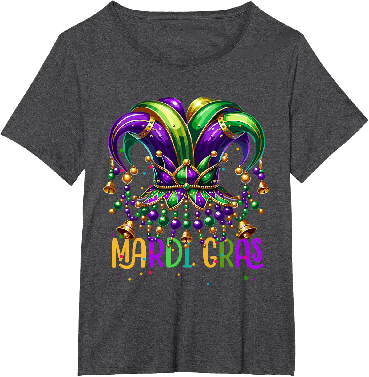 Mardi Gras Costume Outfit Toddler Kid Men Women Mardi Gras T-Shirt - Dark Heather Grey