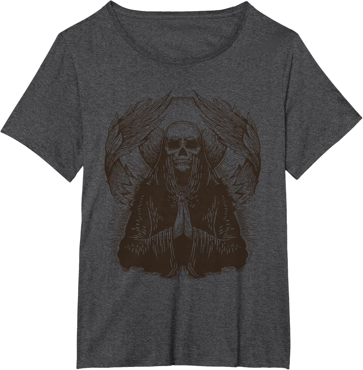 Aesthetic Y2k Grunge Fairy Alternative Clothing Goth Skull T-Shirt - Dark Heather Grey