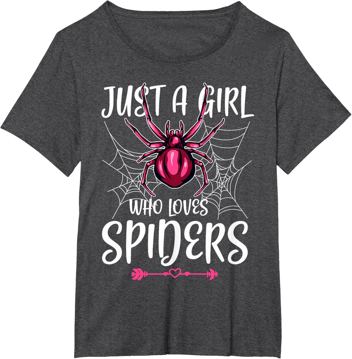 Just A Girl Who Loves Spiders Cute Spider Bug Lover Birthday T-Shirt - Dark Heather Grey