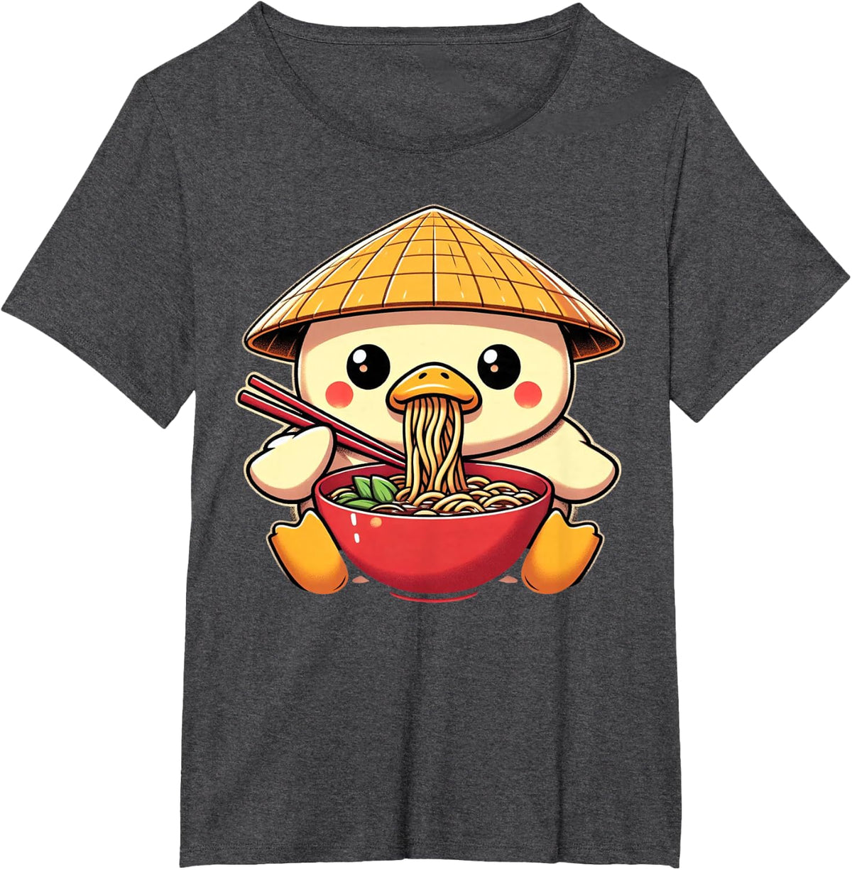 Kawaii Duck Shirt for Women Kids Girls Tee for Ducks Lovers T-Shirt - Dark Heather Grey