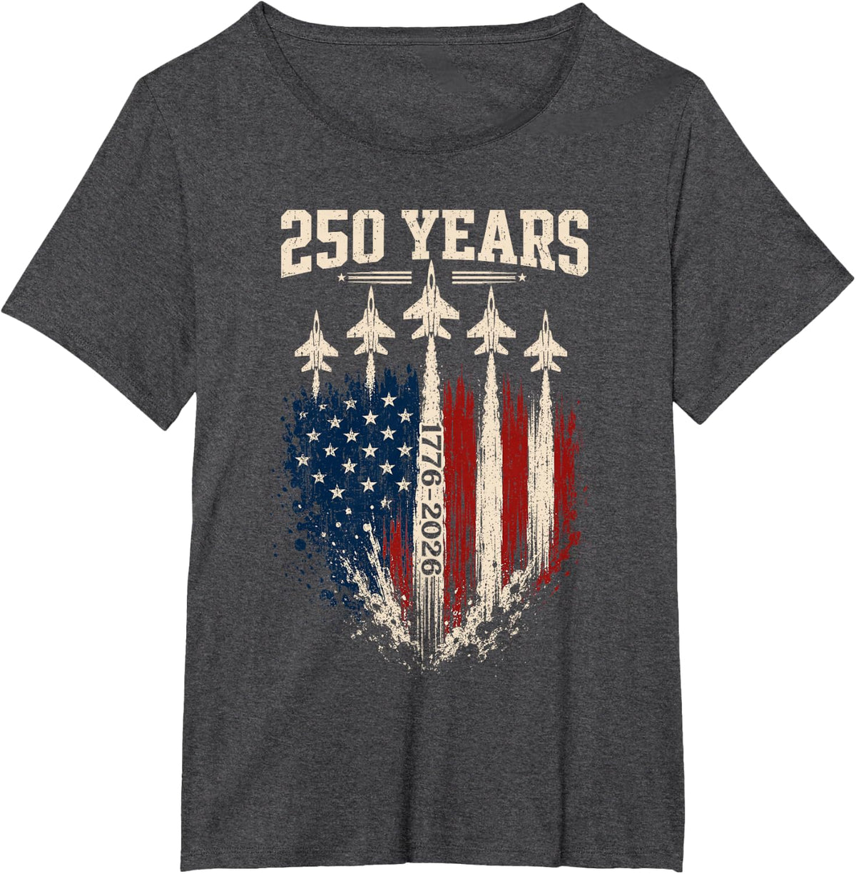 250 Anniversary USA Patriotic 250 Years American 4th of July T-Shirt - Dark Heather Grey