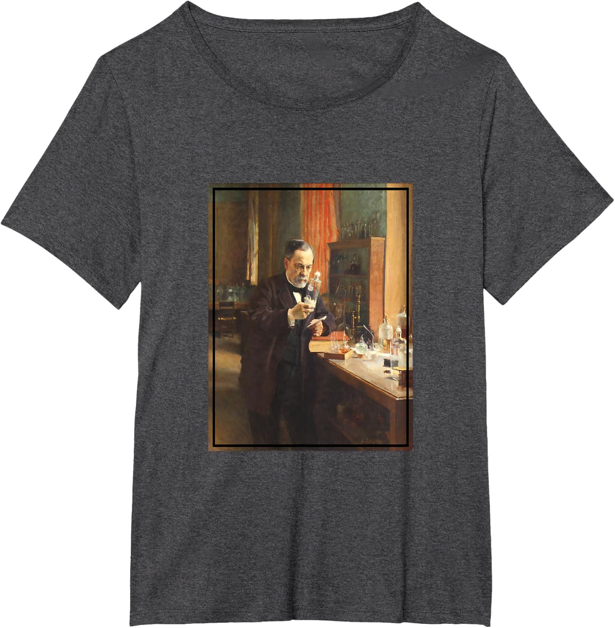 Louis Pasteur Painting Portrait (1885) T-Shirt - Dark Heather Grey