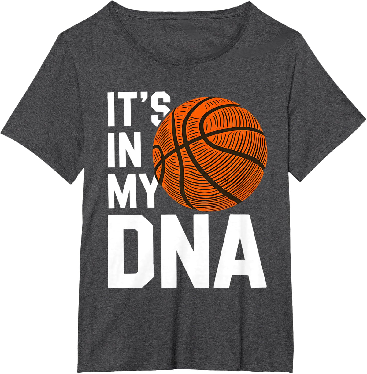 Fingerprint It's In My DNA Basketball Boy Girl T-Shirt - Dark Heather Grey
