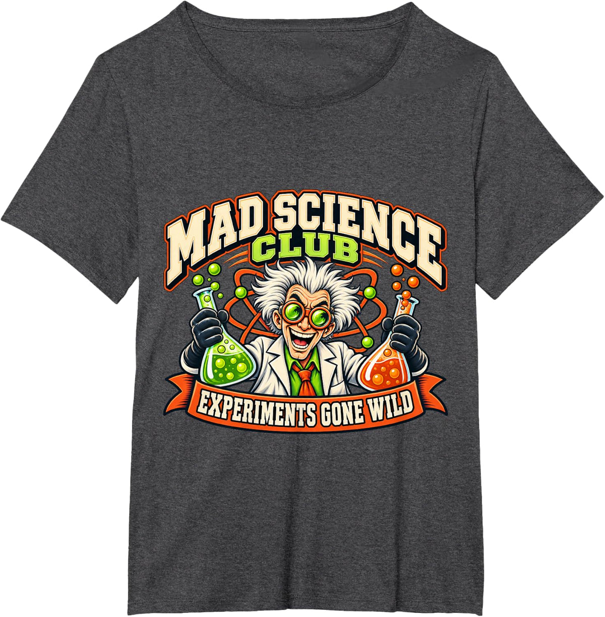 Crazy Scientist Club Experiments Gone Wild Scientist Humor T-Shirt - Dark Heather Grey