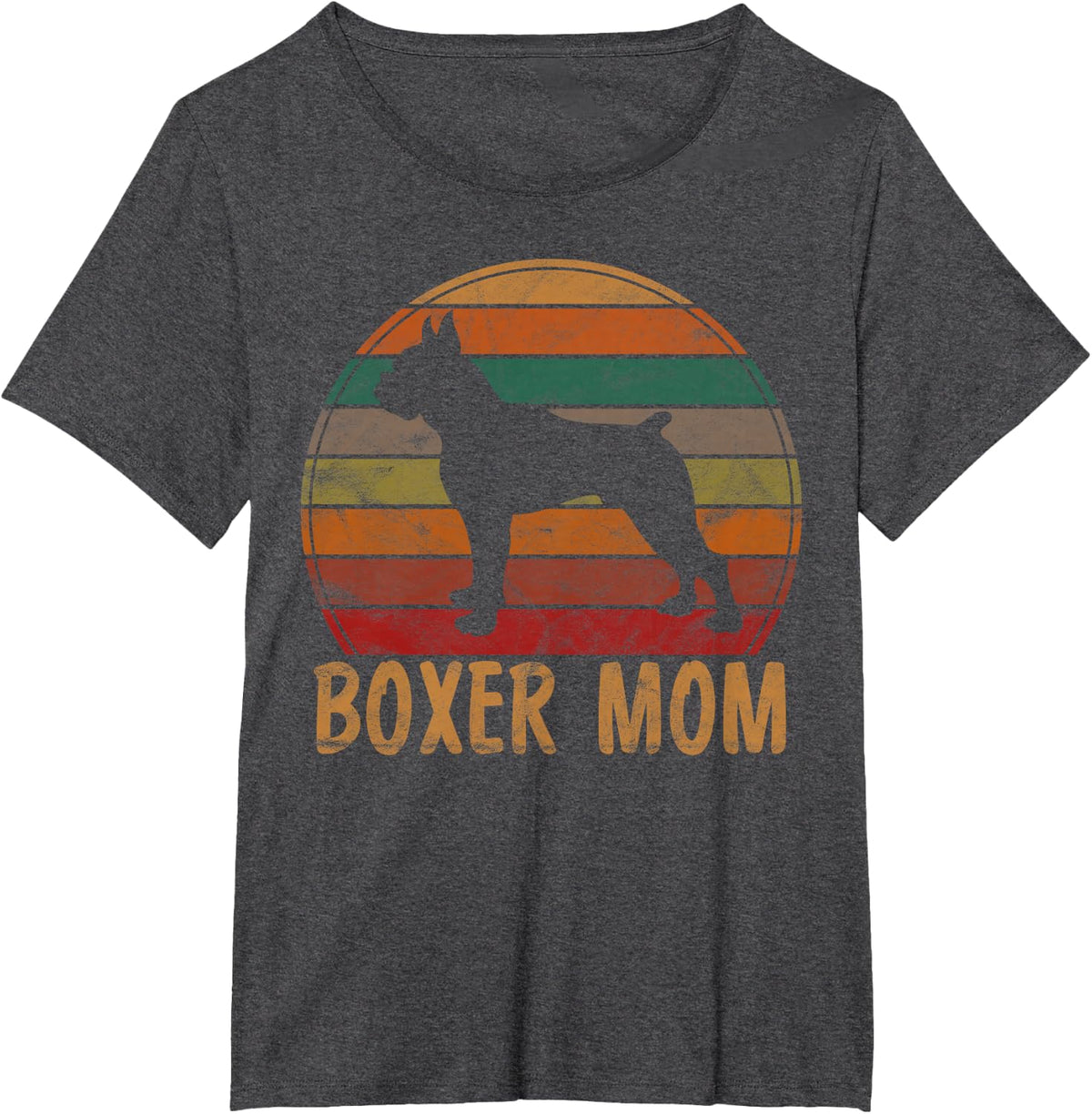 Retro Boxer Mom Gift Dog Mother Pet Boxer Mama T-Shirt - Dark Heather Grey