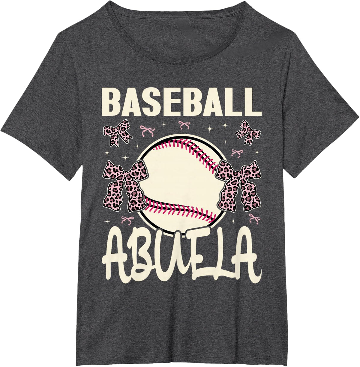 Baseball Lover Player Cute Grandma Grandmother Women Abuela T-Shirt - Dark Heather Grey