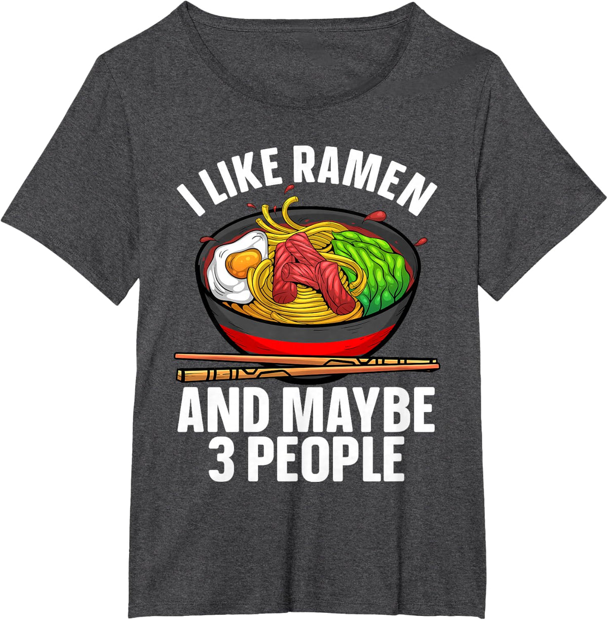 Funny Ramen Noodles Art for Men Women Japanese Noodle Lover T-Shirt - Dark Heather Grey