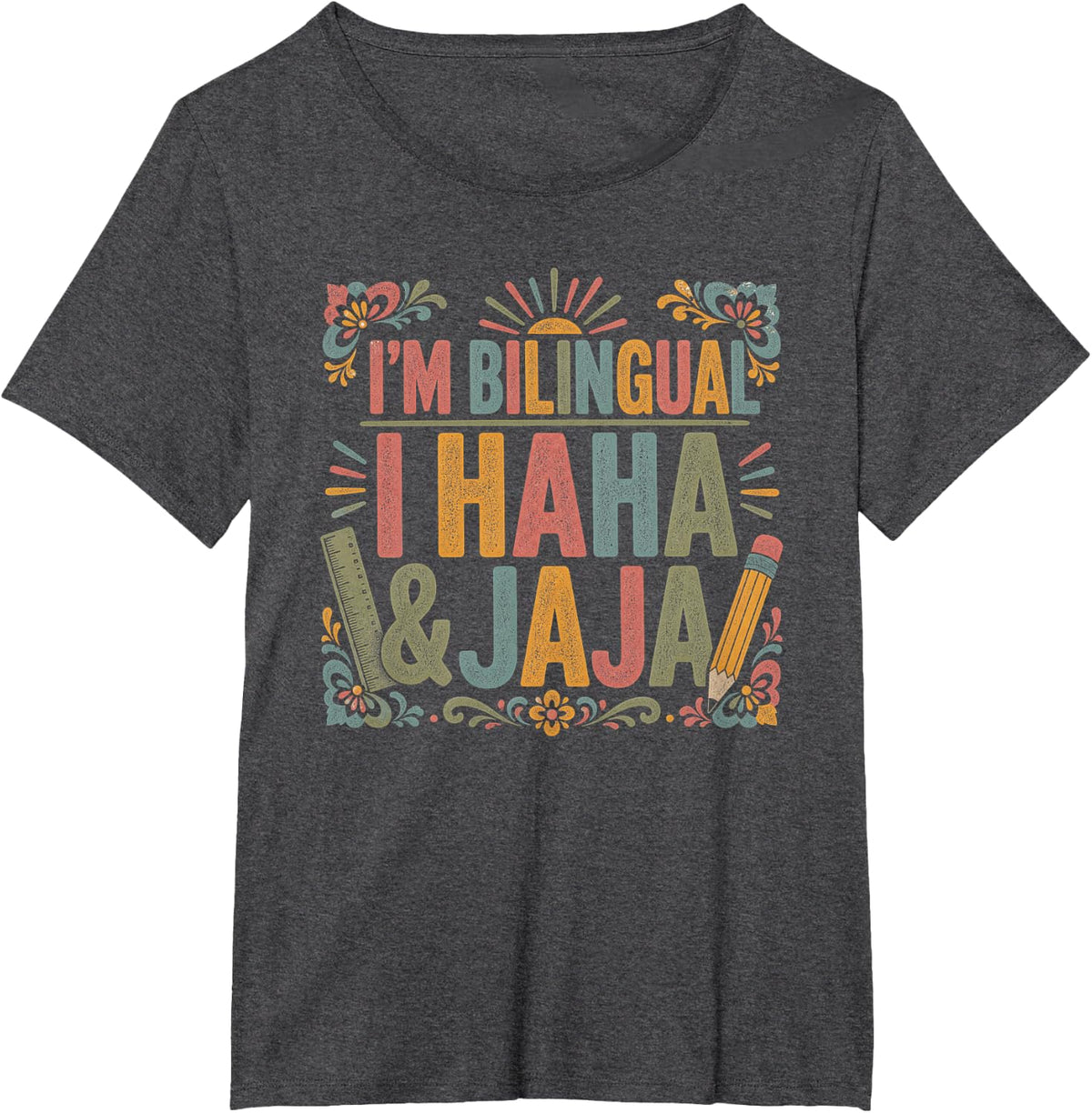 Spanish Teacher Hispanic Heritage Bilingual Jaja T-Shirt - Dark Heather Grey